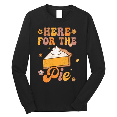 Thanksgiving Pumpkin Fall Vibes Retro Groovy Harvest Long Sleeve Shirt