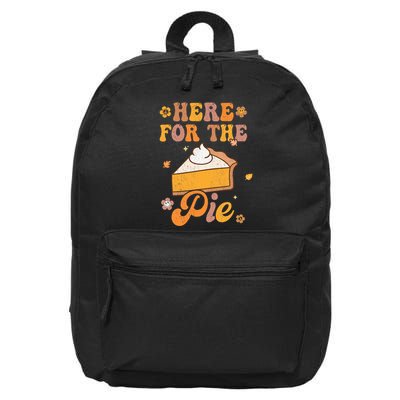 Thanksgiving Pumpkin Fall Vibes Retro Groovy Harvest 16 in Basic Backpack