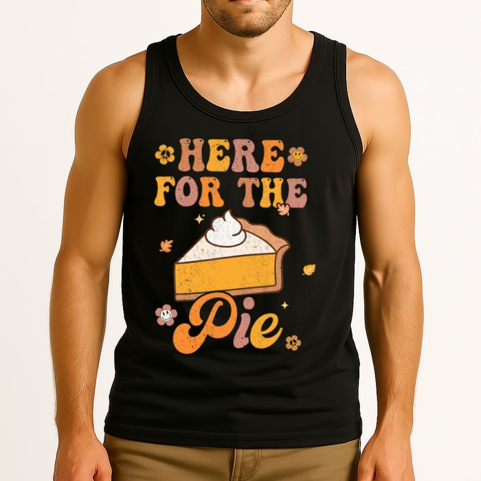 Thanksgiving Pumpkin Fall Vibes Retro Groovy Harvest Tank Top