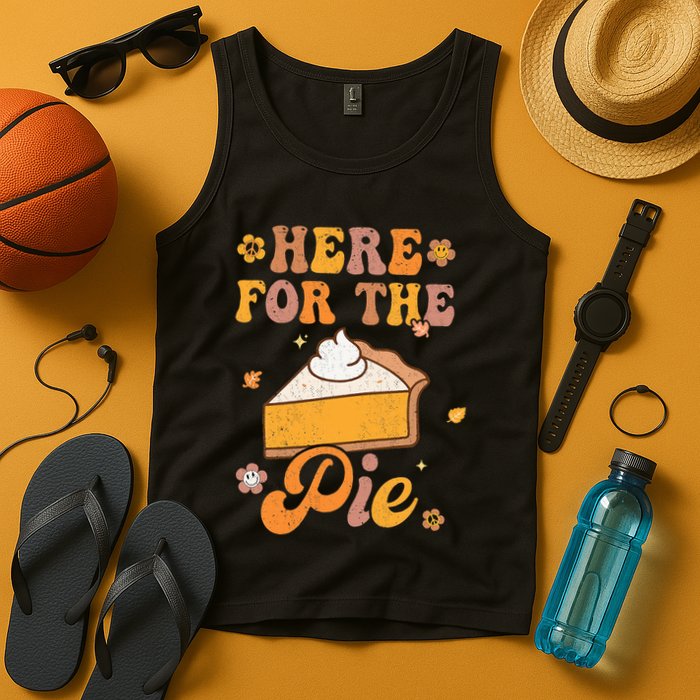 Thanksgiving Pumpkin Fall Vibes Retro Groovy Harvest Tank Top