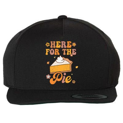 Thanksgiving Pumpkin Fall Vibes Retro Groovy Harvest Wool Snapback Cap