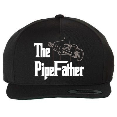 The Pipefather Funny Plumber Dad Fathers Day Gift Wool Snapback Cap