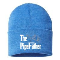 The Pipefather Funny Plumber Dad Fathers Day Gift Sustainable Knit Beanie