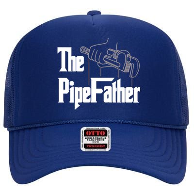 The Pipefather Funny Plumber Dad Fathers Day Gift High Crown Mesh Back Trucker Hat