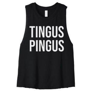 Tingus Pingus Fun Design Women's Racerback Cropped Tank