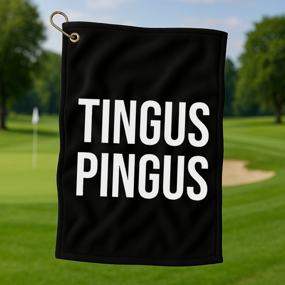 Tingus Pingus Fun Design Golf Towel