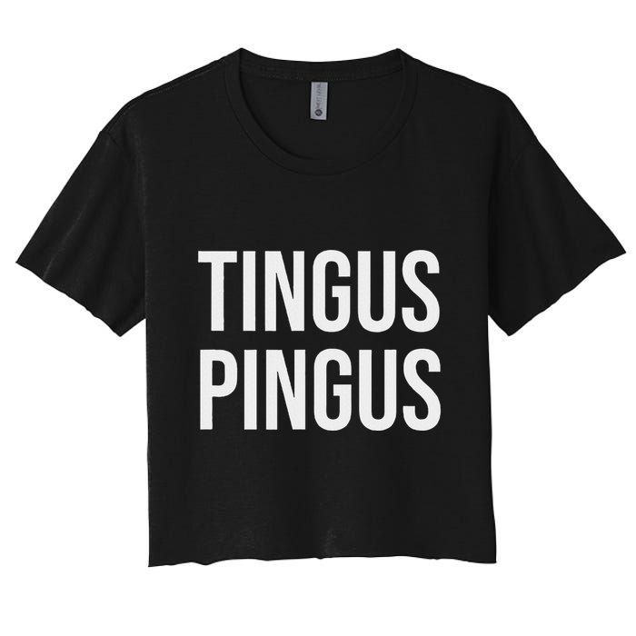 Tingus Pingus Fun Design Women's Crop Top Tee