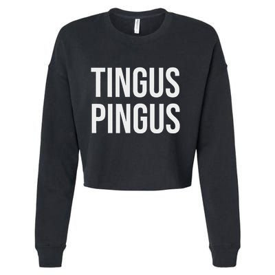 Tingus Pingus Fun Design Cropped Pullover Crew