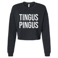 Tingus Pingus Fun Design Cropped Pullover Crew