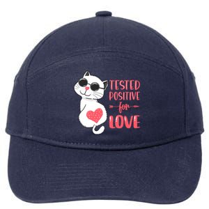 Tested Positive For Love Valentine's Day Couples Cat Pajama Gift 7-Panel Snapback Hat