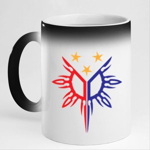 Tribal Philippines Filipino Sun And Stars Flag 11oz Black Color Changing Mug