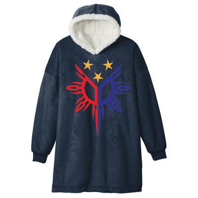 Tribal Philippines Filipino Sun And Stars Flag Hooded Wearable Blanket