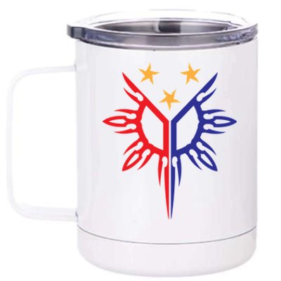 Tribal Philippines Filipino Sun And Stars Flag 12 oz Stainless Steel Tumbler Cup