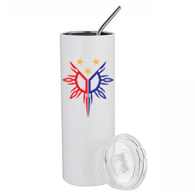 Tribal Philippines Filipino Sun And Stars Flag Stainless Steel Tumbler