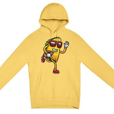 Taco Playing Football Mexican Cinco De Mayo Premium Pullover Hoodie