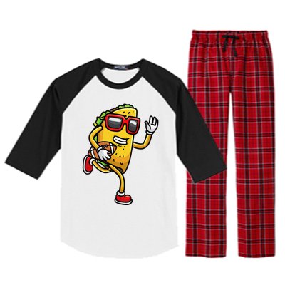 Taco Playing Football Mexican Cinco De Mayo Raglan Sleeve Pajama Set