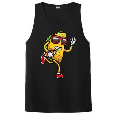 Taco Playing Football Mexican Cinco De Mayo PosiCharge Competitor Tank