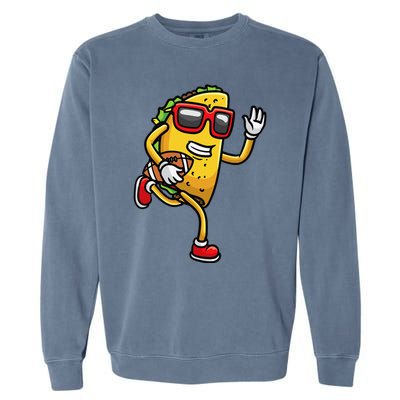 Taco Playing Football Mexican Cinco De Mayo Garment-Dyed Sweatshirt