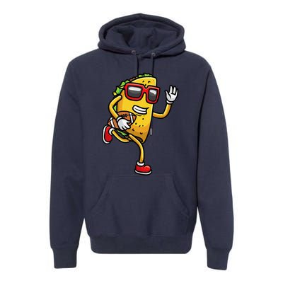 Taco Playing Football Mexican Cinco De Mayo Premium Hoodie