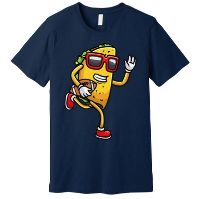 Taco Playing Football Mexican Cinco De Mayo Premium T-Shirt