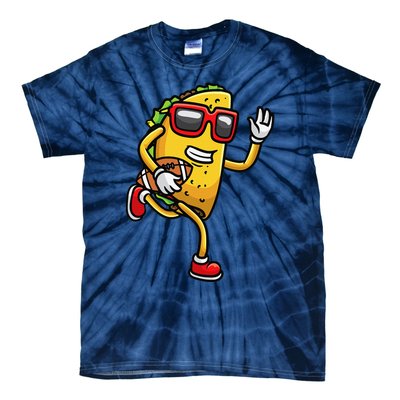 Taco Playing Football Mexican Cinco De Mayo Tie-Dye T-Shirt