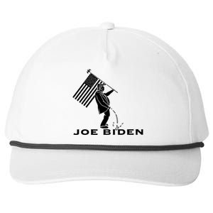 Donald Trump Pees On Joe Biden FJB Anti Biden American Flag Snapback Five-Panel Rope Hat