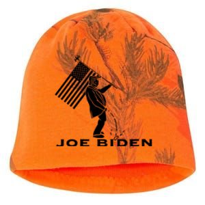 Donald Trump Pees On Joe Biden FJB Anti Biden American Flag Kati - Camo Knit Beanie