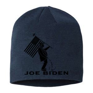 Donald Trump Pees On Joe Biden FJB Anti Biden American Flag Sustainable Beanie