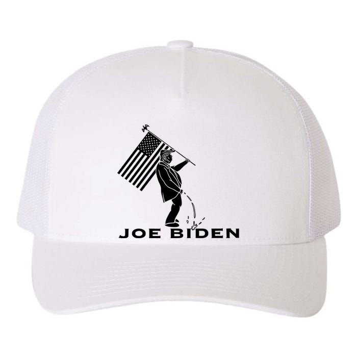 Donald Trump Pees On Joe Biden FJB Anti Biden American Flag Yupoong Adult 5-Panel Trucker Hat