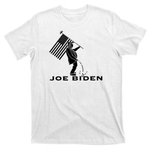 Donald Trump Pees On Joe Biden FJB Anti Biden American Flag T-Shirt