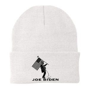 Donald Trump Pees On Joe Biden FJB Anti Biden American Flag Knit Cap Winter Beanie