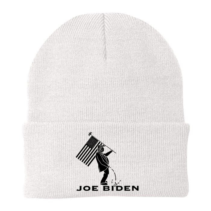 Donald Trump Pees On Joe Biden FJB Anti Biden American Flag Knit Cap Winter Beanie