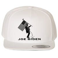 Donald Trump Pees On Joe Biden FJB Anti Biden American Flag Wool Snapback Cap