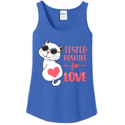 Tested Positive For Love Valentine's Day Couples Cat Pajama Gift Ladies Essential Tank