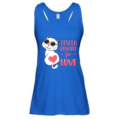 Tested Positive For Love Valentine's Day Couples Cat Pajama Gift Ladies Essential Flowy Tank