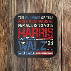 The Purpose Fotr This Post Menopausal Female Harris Walz 24 Coaster