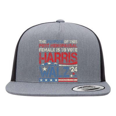 The Purpose Fotr This Post Menopausal Female Harris Walz 24 Flat Bill Trucker Hat