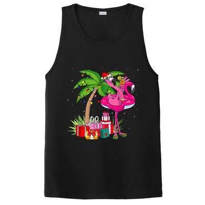Tropical Pink Flamingo Christmas In July Summer Palm Tree PosiCharge Competitor Tank