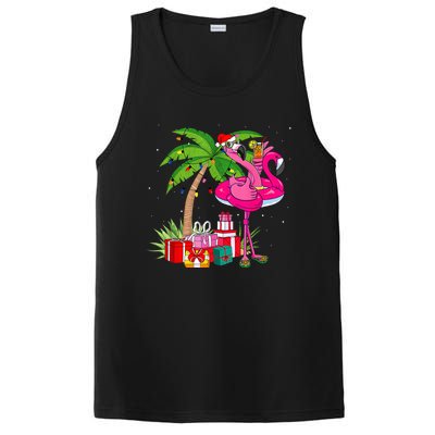 Tropical Pink Flamingo Christmas In July Summer Palm Tree PosiCharge Competitor Tank