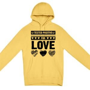 Tested Positive For Love Valentine's Day For Couples Pajama Meaningful Gift Premium Pullover Hoodie