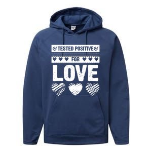 Tested Positive For Love Valentine's Day For Couples Pajama Meaningful Gift Performance Fleece Hoodie