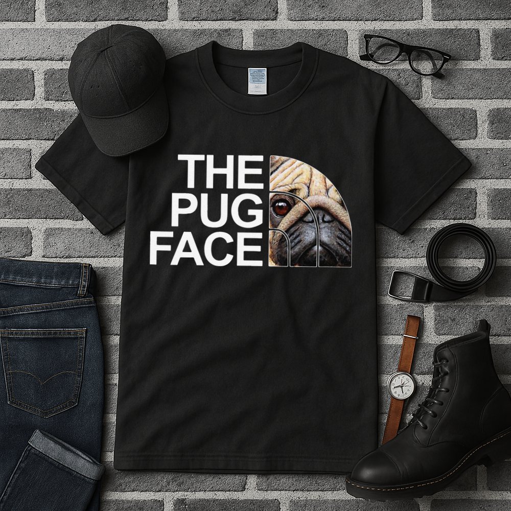 The Pug Face Dog Funny Pug Tall T-Shirt