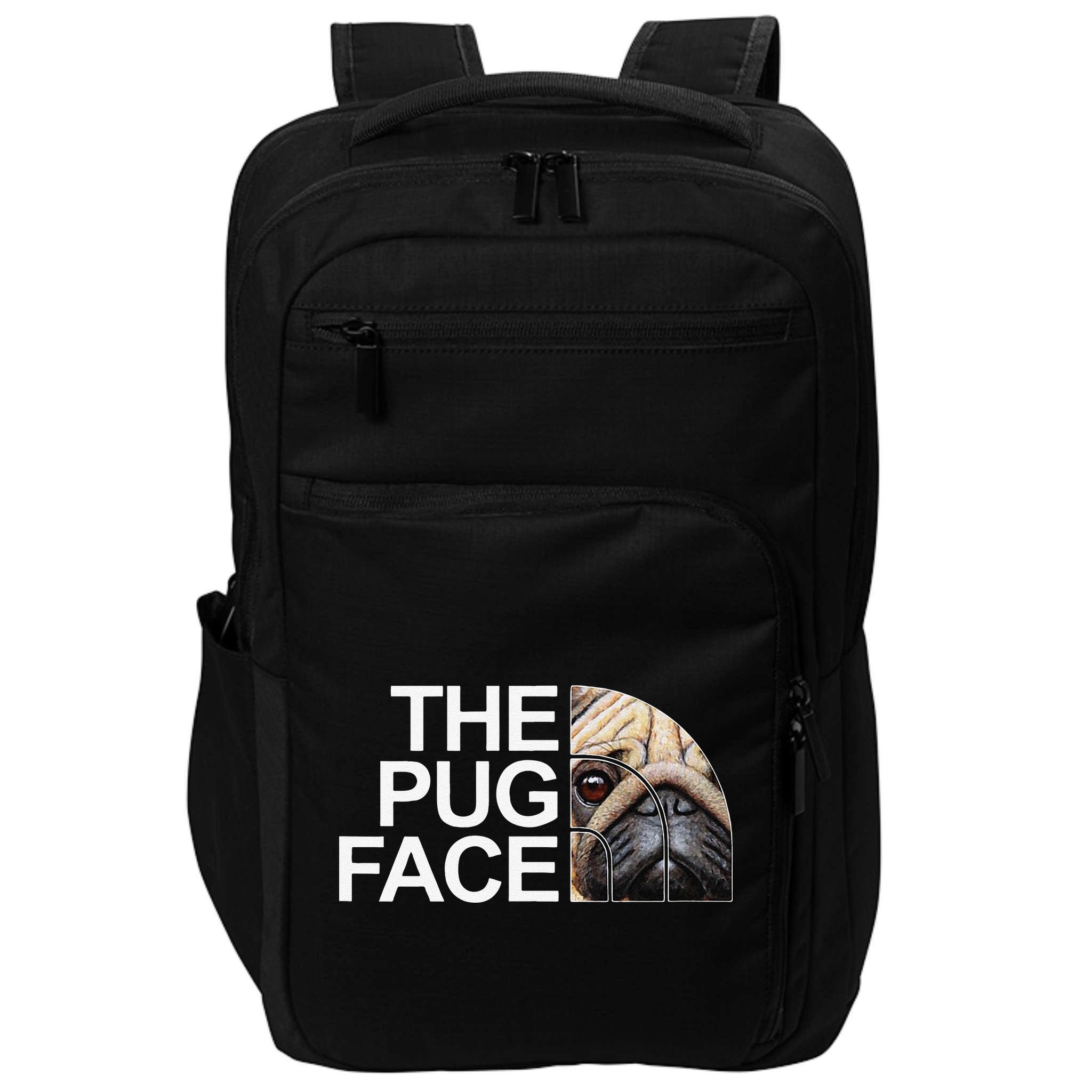 The Pug Face Dog Funny Pug Impact Tech Backpack