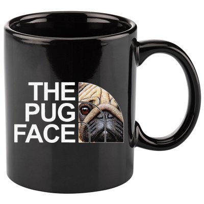 The Pug Face Dog Funny Pug 11oz C Handle Ceramic Mug