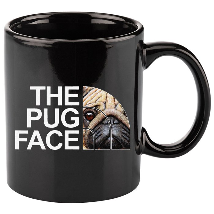 The Pug Face Dog Funny Pug 11oz C Handle Ceramic Mug
