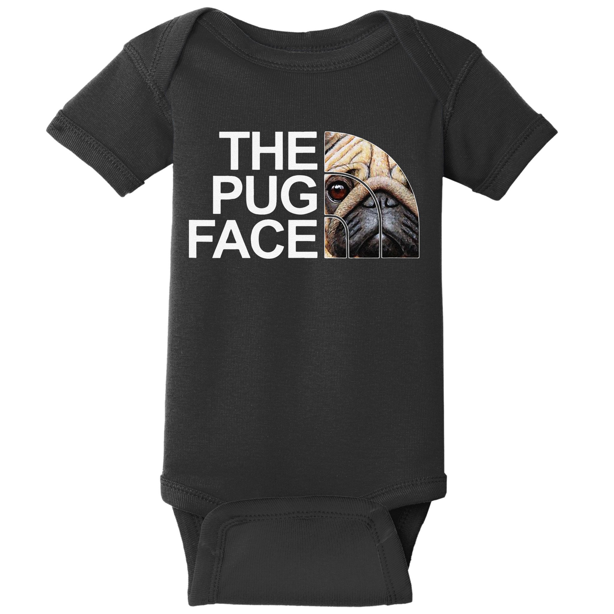 The Pug Face Dog Funny Pug Baby Bodysuit