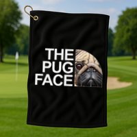 The Pug Face Dog Funny Pug Golf Towel