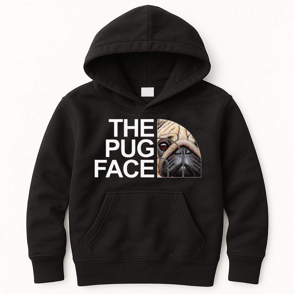 The Pug Face Dog Funny Pug Kids Hoodie