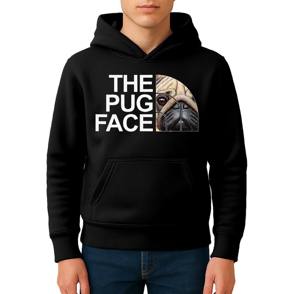 The Pug Face Dog Funny Pug Kids Hoodie