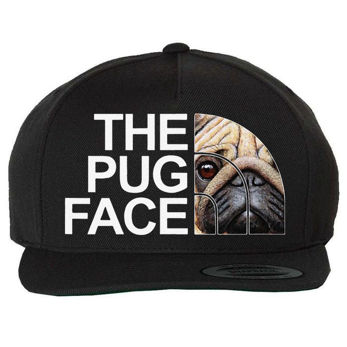 The Pug Face Dog Funny Pug Wool Snapback Cap